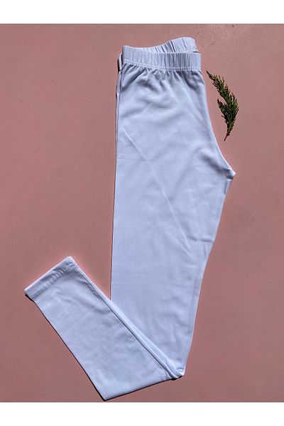 LEYNA BUTİK Leggings lungi din Lycra din bumbac gri și alb 2 bucăți pentru femei