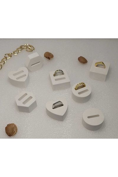 KARRA 8 Pieces Concrete Ring Holder Stand