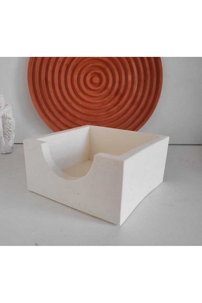 KARRA White Concrete Note Holder Office Accessory