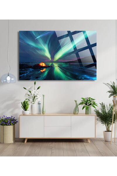 TAULART Wonderful Northern Lights Landscape 4mm Luxury Unbreakable Tempered H...