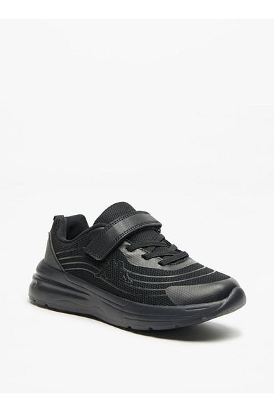 Kappa Boys' Mesh Textured Walking Shoes with Hook and Loop Closure