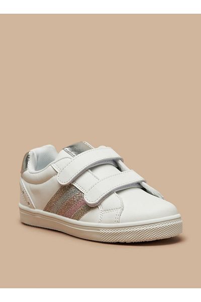 Flora Bella by Shoexpress Glitter Sneakers with Hook and Loop Closure