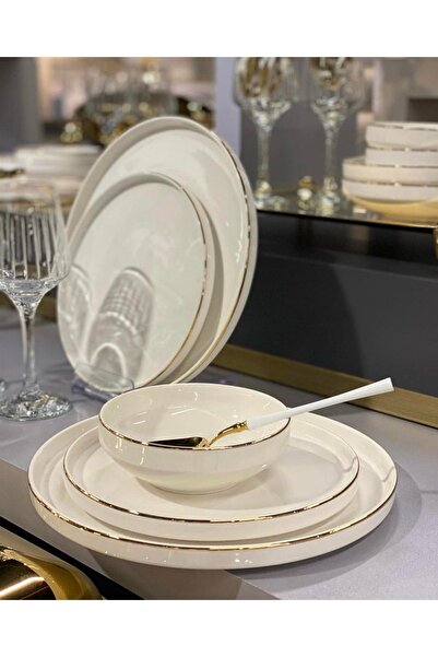 Onedekor 24 Parça Premium Modern Sufii Yemek Takımı Altın