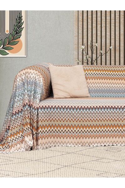 Latuda Concept Softmicro Zigzag Pattern Sofa Cover - 180X220 Shawl, Sofa Cover, Tv Blanket Multicolor