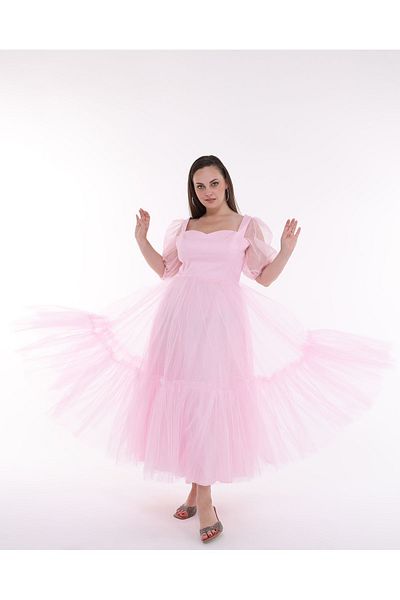 Asees Βραδινό φόρεμα από τούλι με λαιμόκοψη Karina Sweetheart