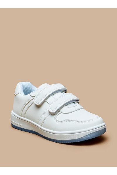 Juniors Panelled Sneakers with Hook and Loop Closure