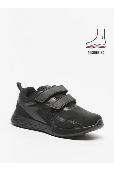 Dash Kids Textured Hook and Loop Closure Sports Shoes with Cushioning