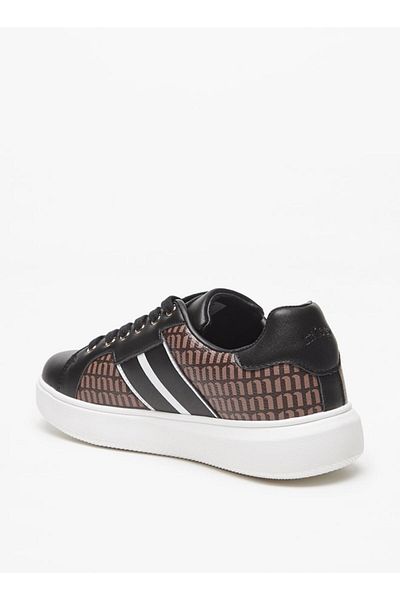 Missy Monogram Print Lightweight Sneakers with Lace-Up Closure