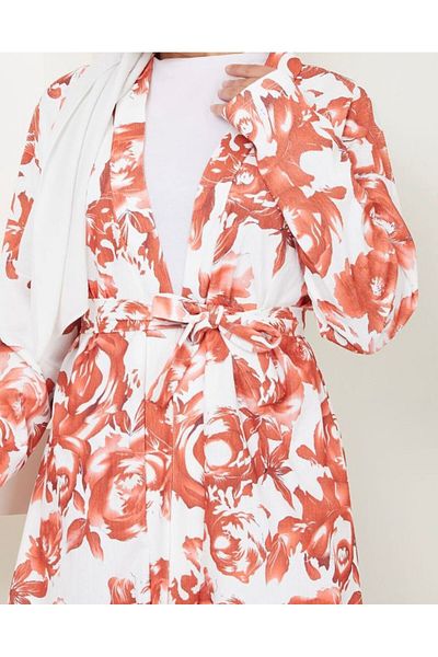 modasindoma Floral Patterned Women's Kimono Set
