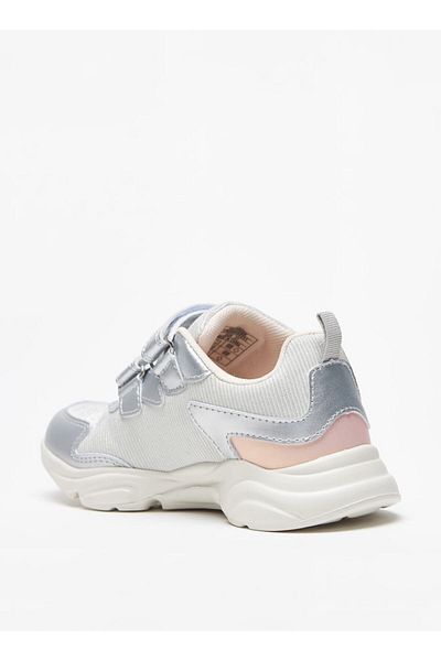 Flora Bella by Shoexpress Glitter Detail Sneakers with Hook and Loop Closure