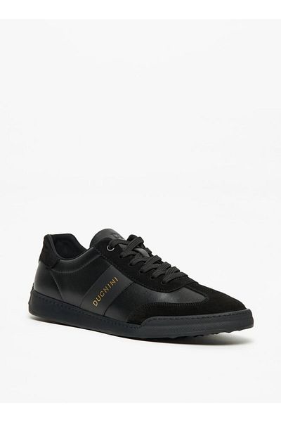 Duchini Mens' Solid Sneakers with Lace-Up Closure