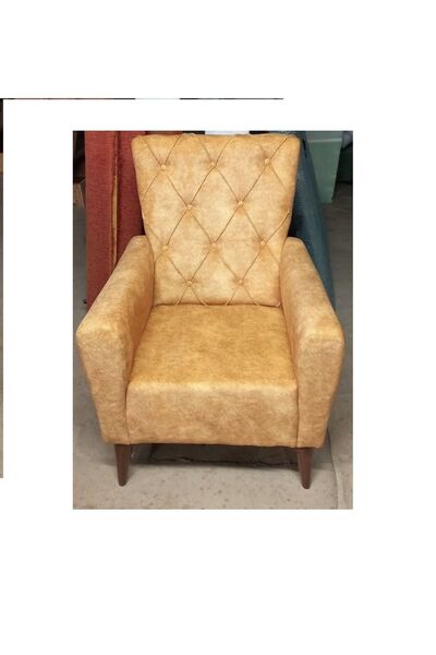 YUSE MOBİLYA VE AKSESUAR Berjer Kapitoneli Hardal - Kahve