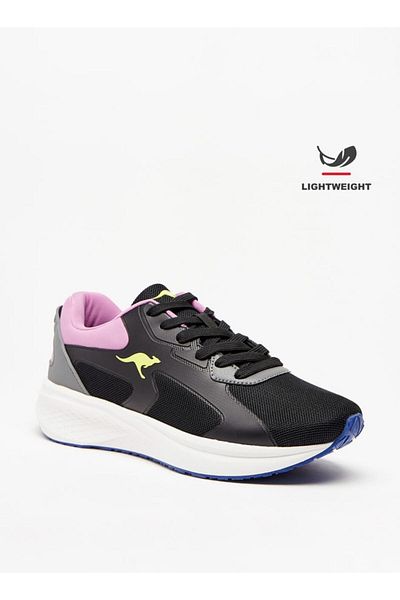 Kangaroos Women's Logo Applique Lightweight Trainer Shoes with Lace-Up Closure