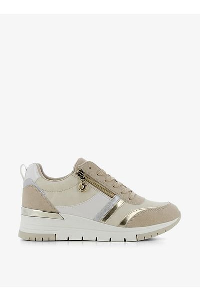 SJ Women's Colourblock Lace-Up Sneakers with Zip Detail