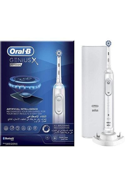 Oral-B اتصال بلوتوث Oral B GeniusX، 6 أوضاع للتنظيف، الذكاء الاصطناعي، التحكم في ضغط اللثة - D706.514.6X