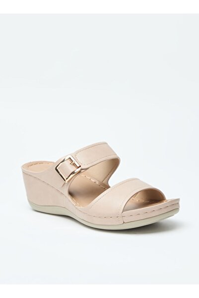 Flora Bella by Shoexpress Solid Slip-On Sandals with Wedge Heels