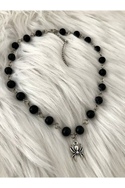 bohemian takı tasarim Gothic Örümcek Choker Boncuk Kolye