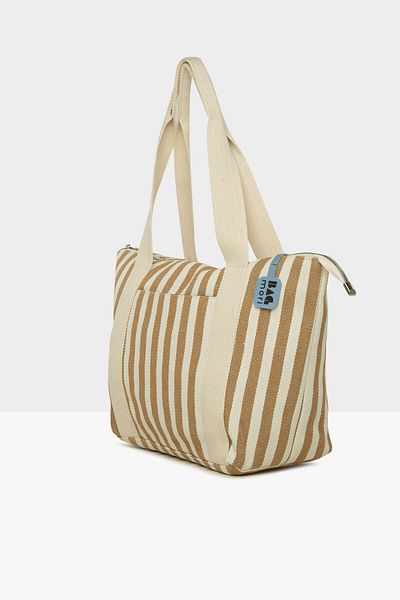 Bagmori Mink Women - Striped Striped Tote Beach Bag M000008488