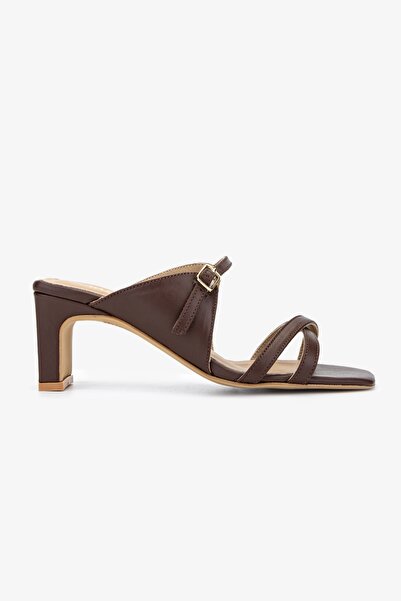 Valmenti Naomi pentru femei - papuci din piele naturală maro DR