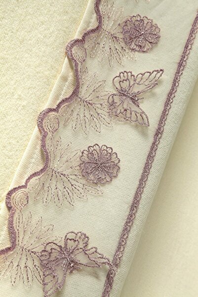 AYHANHOME Laced Gift Dowry 50x90 Velvet Hand and Face Towel