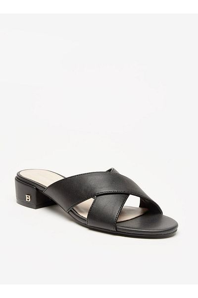 Flora Bella by Shoexpress Cross Strap Slip-On Sandals with Block Heels