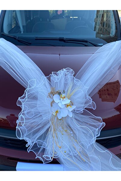 ecrin tuhafiye hobi Pratik Orkide Düğün Arabası Süsleme Seti - Gelin Arabası Süsü - Konvoy Süsü