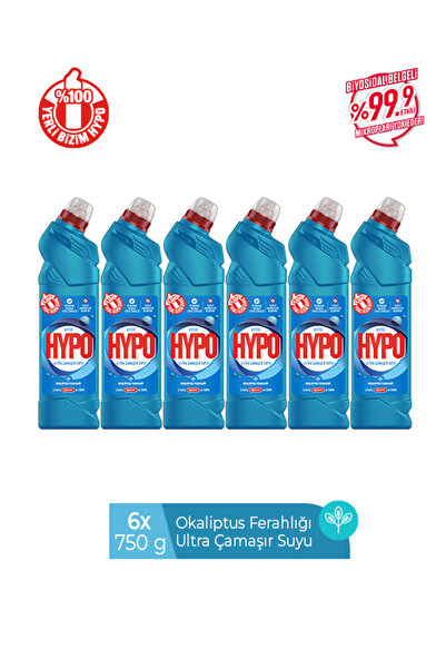Hyper Hypo ULTRA KIVAMLI ÇAMAŞIR SUYU OKALİPTUS 750 GR X 6 ADET
