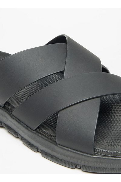 LBL by Shoexpress Men's Cross Strap Slip-On Sandals