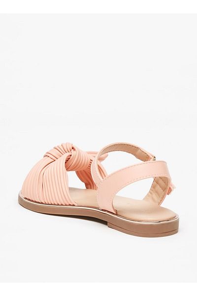 Flora Bella by Shoexpress Ribbed Knot Detail Strap Sandals