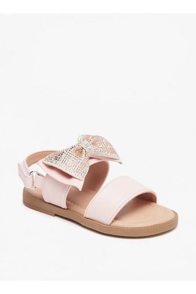 Flora Bella by Shoexpress Embellished Bow Detail Backstrap Sandals
