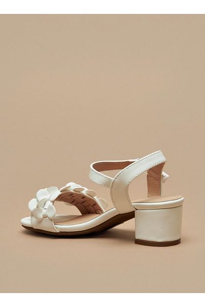 Flora Bella by Shoexpress Applique Detail Block Heeled Sandals with Hook and Loop Closure