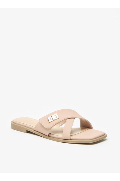 Flora Bella by Shoexpress Textured Slip-On Flat Sandals