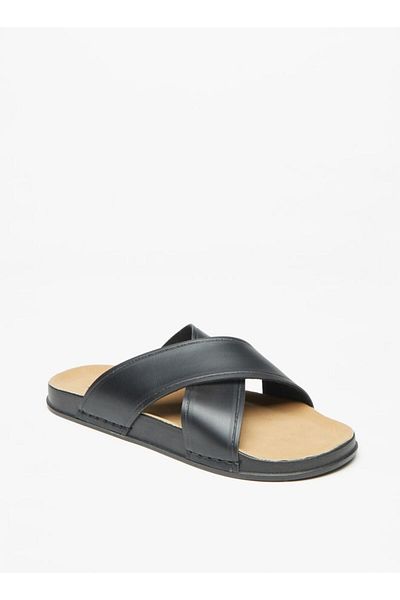 LBL by Shoexpress Men's Cross Strap Slip-On Sandals