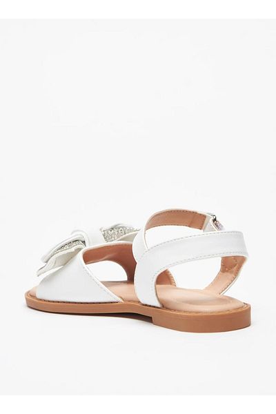 Flora Bella by Shoexpress Bow Accented Sandals with Hook and Loop Closure