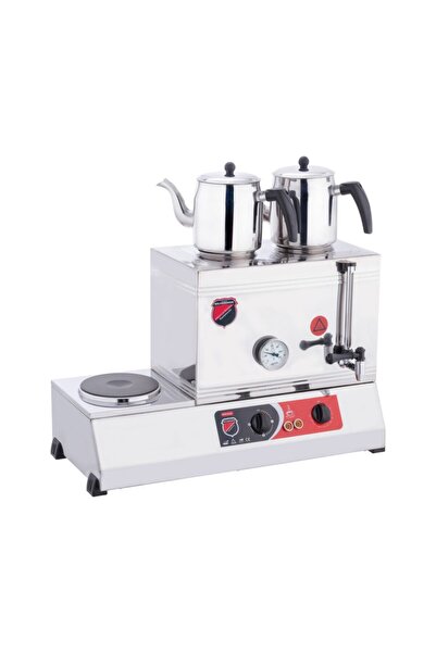 Işıkgaz Silverinox Elektrikli Çay Ocağı Kapaklı Ve Kaynaklı 2 Demlikli Ekonom...