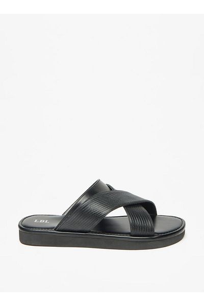 LBL by Shoexpress Textured Slip-On Criss Cross Arabic Sandals