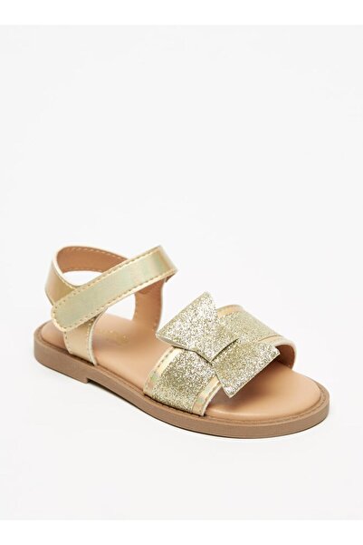 Flora Bella by Shoexpress Glitter Textured Sandals with Hook and Loop Closure