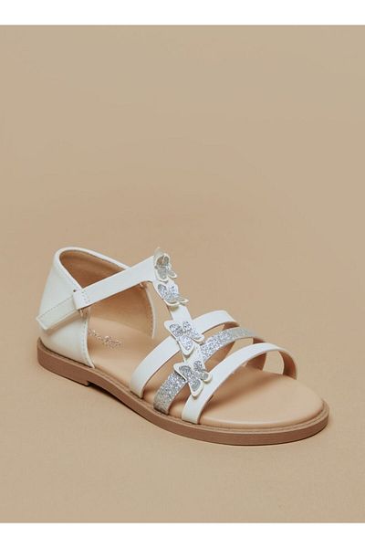 Flora Bella by Shoexpress Butterfly Applique Sandals with Hook and Loop Closure