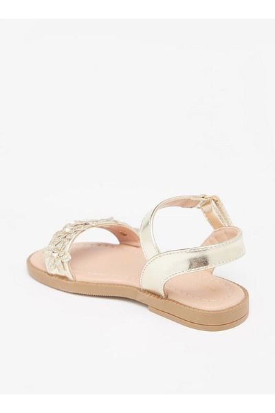Flora Bella by Shoexpress Floral Embellished Sandals with Hook and Loop Closure