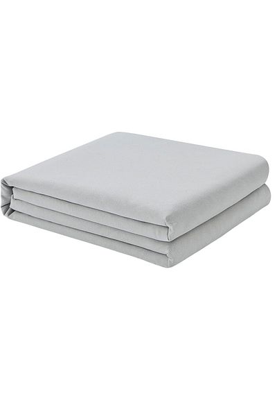 Soft Colours ملاءة سرير مزدوجة مسطحة بدون مطاط مقاس 220x240 سم باللون الرمادي