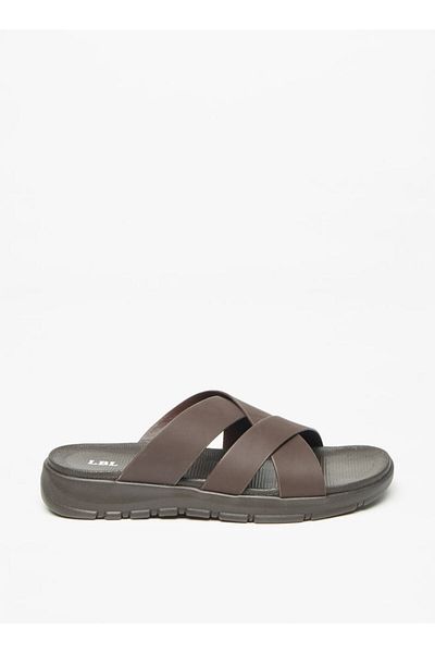 LBL by Shoexpress Men's Cross Strap Slip-On Sandals