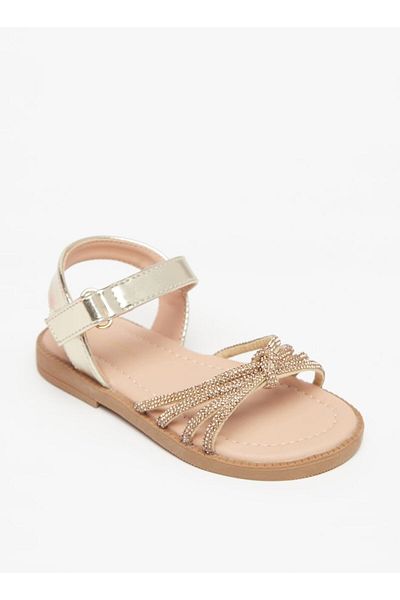 Flora Bella by Shoexpress Embellished Sandals with Hook and Loop Closure
