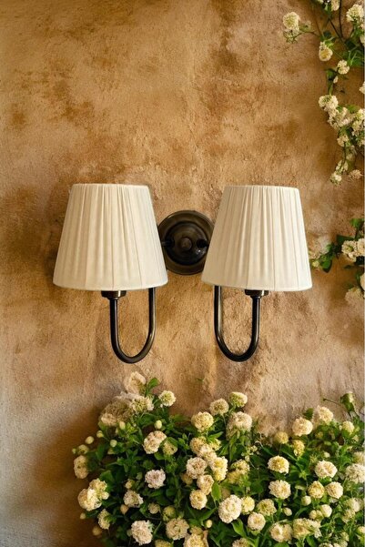 Fivorno Aydınlatma Basic Avangard Antique Applique Cream Hat - Double Sleeve