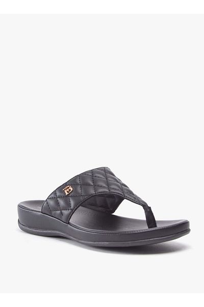 Flora Bella by Shoexpress Quilted Slip-On Thong Sandals