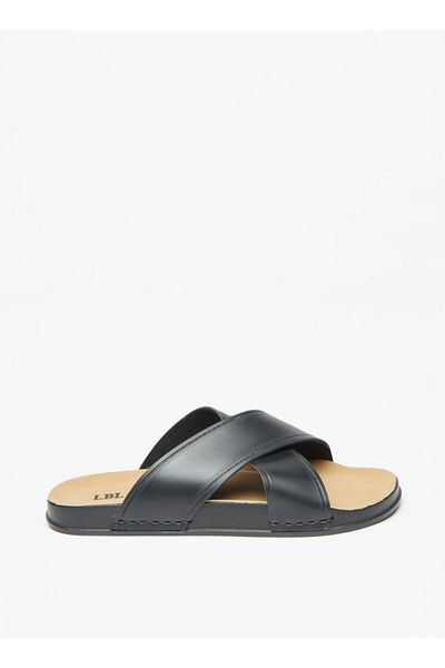 LBL by Shoexpress Men's Cross Strap Slip-On Sandals