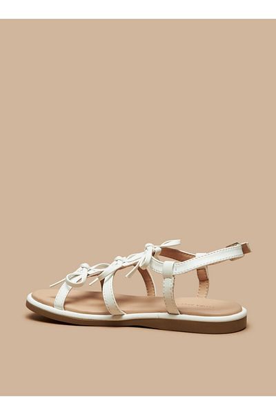 Flora Bella by Shoexpress Bow Accent Flat Sandals with Buckle Closure