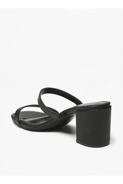 Celeste Women's Solid Slip-On Sandals with Block Heels