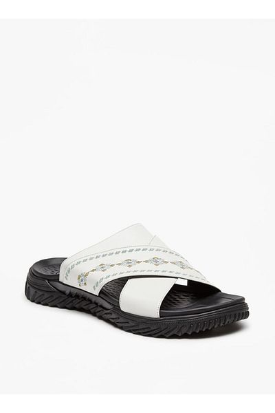 Al Waha Embroidered Leather Cross Strap Arabic Sandals