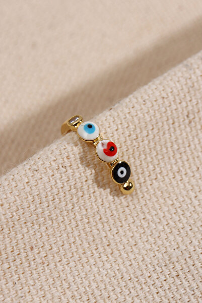 Genel Markalar Nazar Boncuklu Gold Renk Kıkırdak Küpe