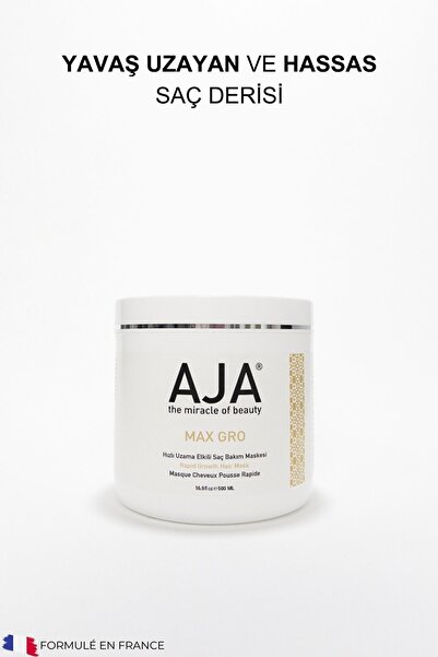 AJA Yavaş Uzayan Saçlara Özel Saç Derisi Bakım Maskesi Hızlı Uzatma Etkili Collagen&argan Max Gro 500ml